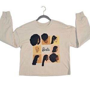 NEW Mattel authorized Barbie Sweatshirt Cropped Size Small